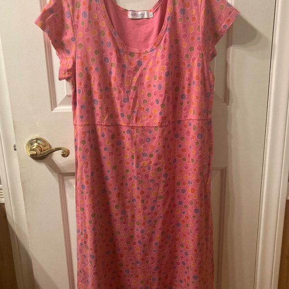 Lot of 3 vintage Fresh Produce Dresses sz M Cotton/Short Sleeve Dots/Flowers - Picture 5 of 8